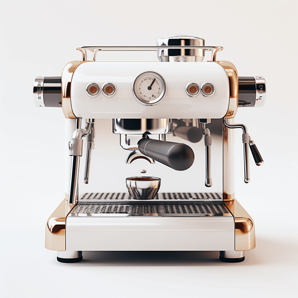 golden-and-white-color-coffee-machine